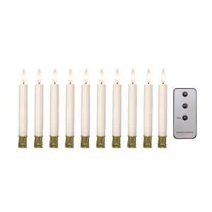 LED Juletræslys (special sokkel til Georg Jensen), hvid, 10 stk. inkl. fjernbetjening
