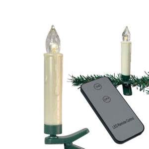 Trådløse juletræslys med fjernbetjening 10 stk.