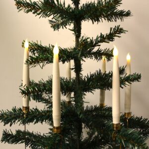 Juletræslys LED 10 stk. Trådløse inkl. Fjernbetjening & Klemmer - passer til de fleste Georg Jensen lysholdere m.m. - Hvid